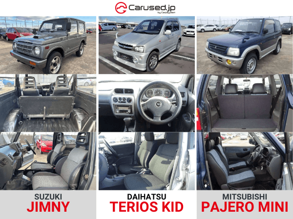 Japanese used cars for sale: Suzuki jimny, daihatsu terios kid, mitsubishi pajero mini