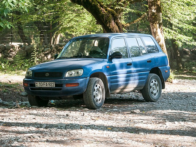 Blue Toyota Rav4, early models