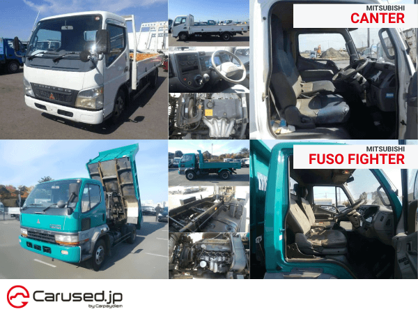 Used trucks from Japan for sale such as Mitsubishi Canter, Fuso Fighter. Best Sellers of Japanese used cars 2024.