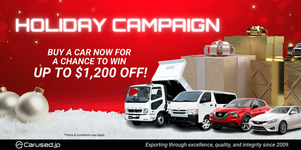 Buy a used car from Japan now and win a chance to get up to $1200 off on your next purchase!